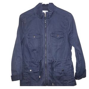 dark blue utility jacket